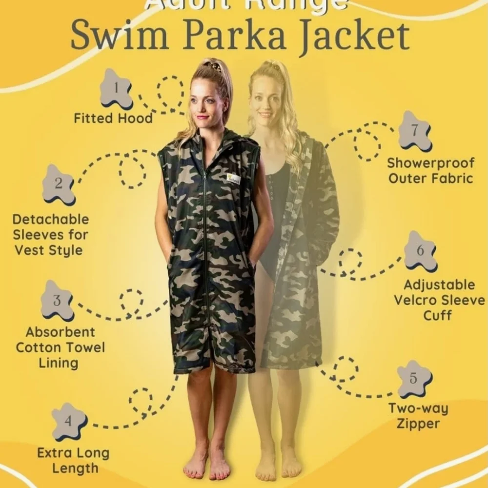 NIB Camouflage SWIM parka Boating Changing Dry Robe Unisex 😀